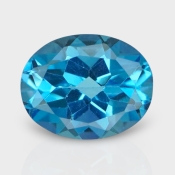 Swiss Blue Topaz 10x8mm Faceted Oval AA+ Loose Gemstone - 170683