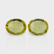 Yellow Beryl 10X8mm Faceted Oval AAA Grade Matched Gemstones Pair - 158274