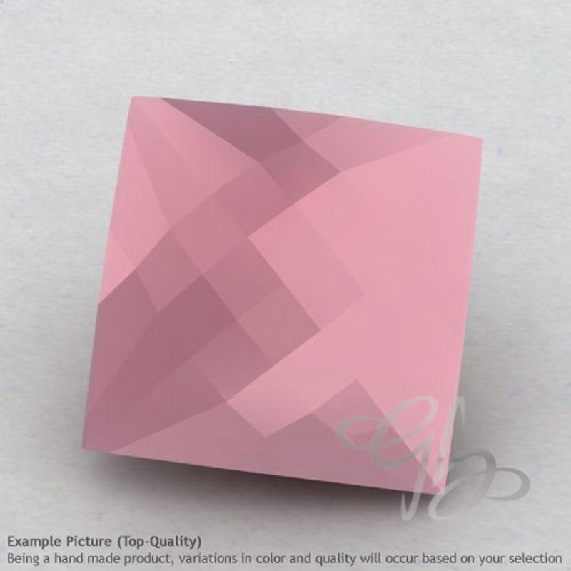 Pink Chalcedony Square Shape Calibrated Briolettes