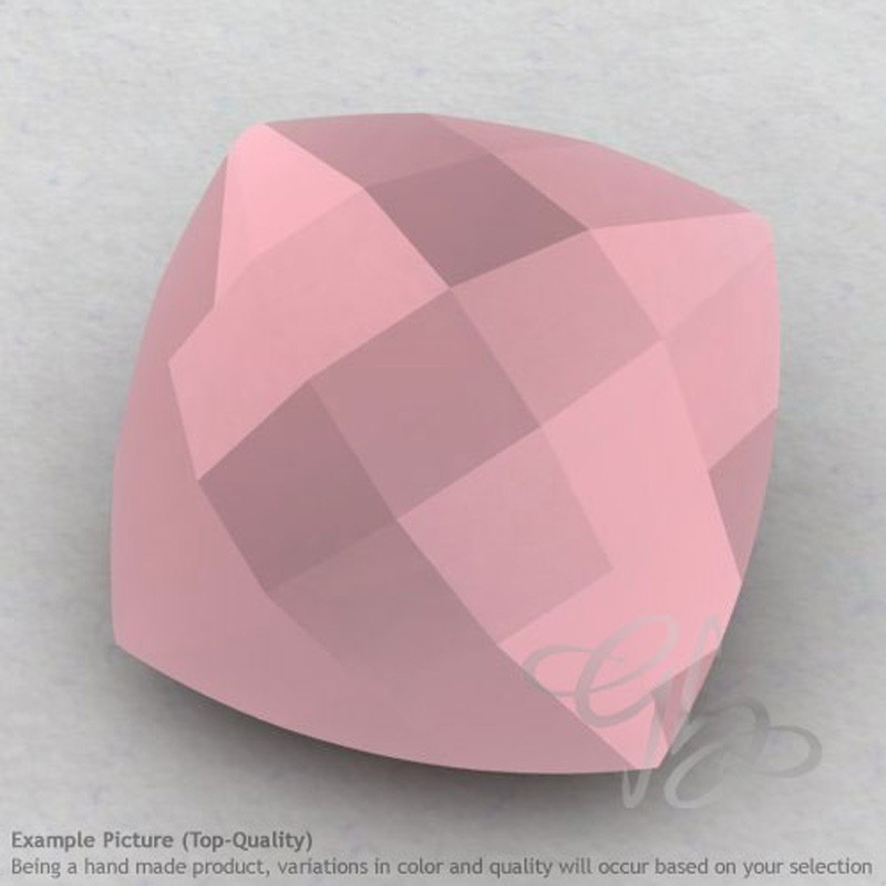 Pink Chalcedony Square Cushion Shape Calibrated Briolettes