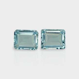 Aquamarine 11x9mm Step Cut Octagon AA Grade Matched Gemstones Pair - 157780