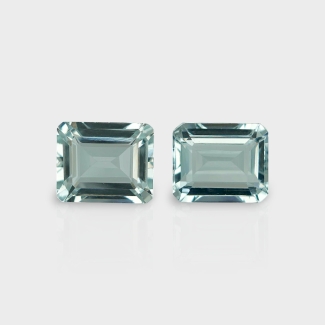 Aquamarine 12x10mm Step Cut Octagon A Grade Matched Gemstones Pair - 157787