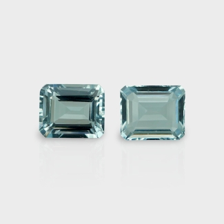 Aquamarine 12x10mm Step Cut Octagon A+ Grade Matched Gemstones Pair - 157789
