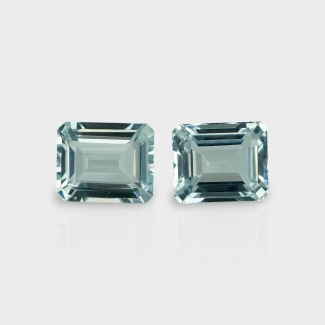 Aquamarine 12x10mm Step Cut Octagon A Grade Matched Gemstones Pair - 157790