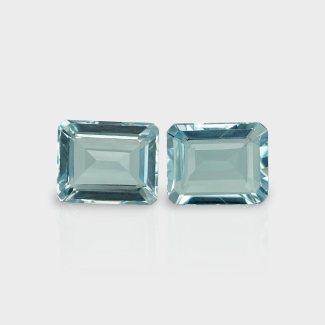Aquamarine 11x9mm Step Cut Octagon AA Grade Matched Gemstones Pair - 157791