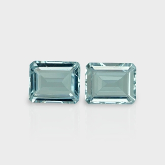 Aquamarine 11x9mm Step Cut Octagon AA Grade Matched Gemstones Pair - 157792