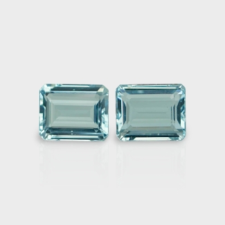 Aquamarine 11x9mm Step Cut Octagon A+ Grade Matched Gemstones Pair - 157793