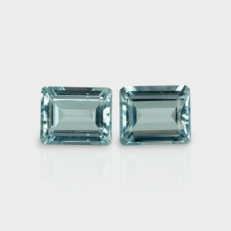 Aquamarine 11x9mm Step Cut Octagon AA Grade Matched Gemstones Pair - 157794
