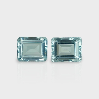 Aquamarine 11x9mm Step Cut Octagon AA Grade Matched Gemstones Pair - 157795