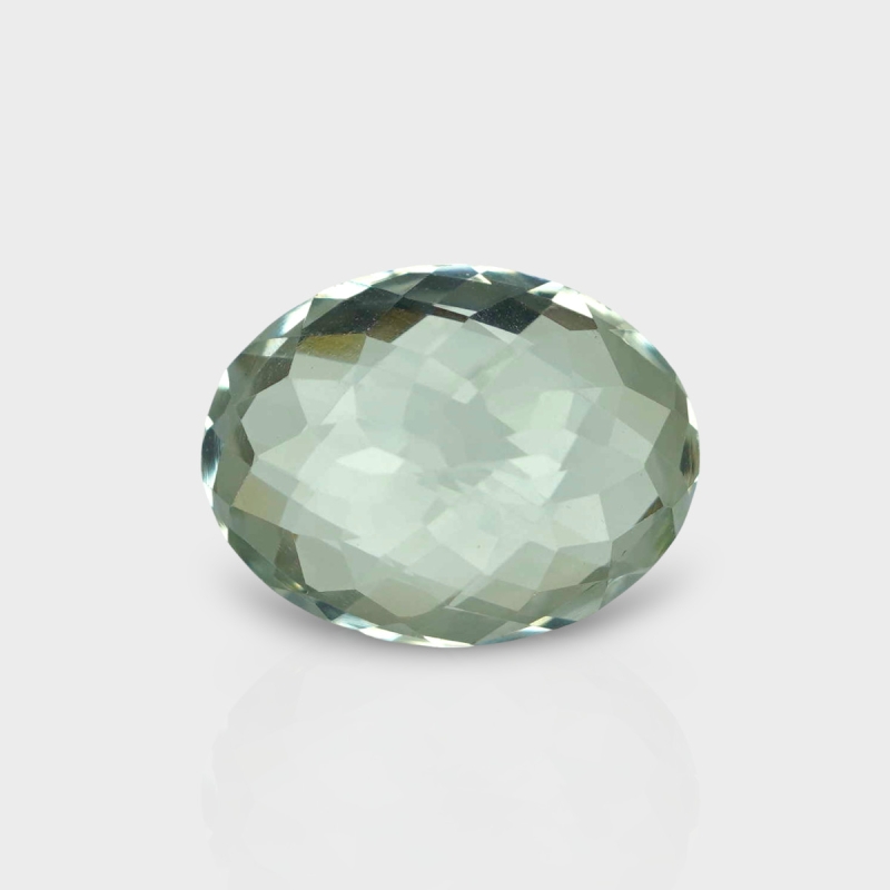 Green Amethyst 15.85x12.20mm Checkerboard Oval AAA Loose Gemstone - 181616