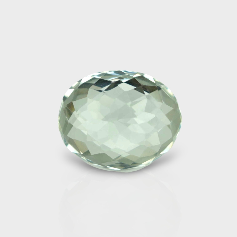 Green Amethyst 15.06x11.96mm Checkerboard Oval AAA Loose Gemstone - 182014