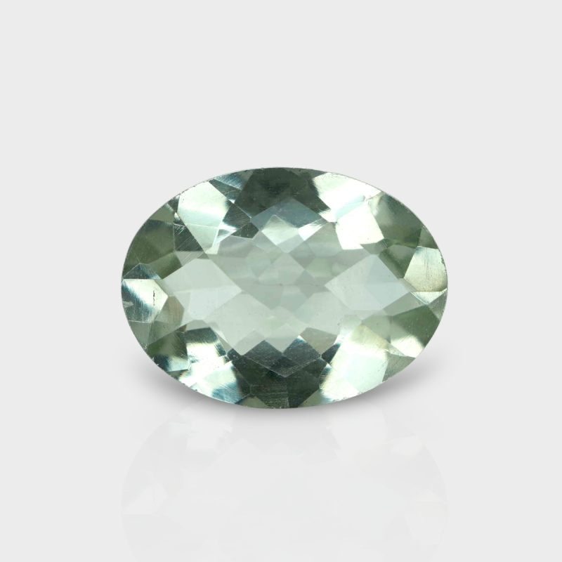 Green Amethyst 13.08x11.76mm Checkerboard Oval AAA Loose Gemstone - 182016