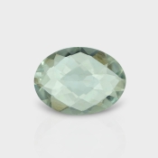 Green Amethyst 13.08x11.76mm Checkerboard Oval AAA Loose Gemstone - 182016