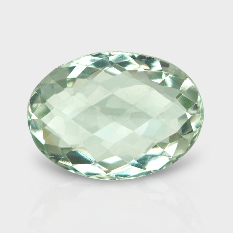 Green Amethyst 17.40x12.60mm Checkerboard Oval AAA Loose Gemstone - 182019