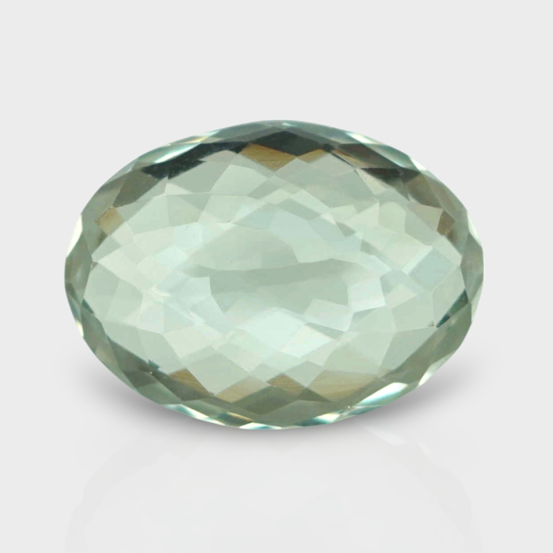 Green Amethyst 17.40x12.60mm Checkerboard Oval AAA Loose Gemstone - 182019