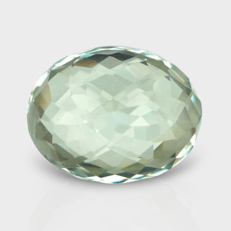 Green Amethyst 14.98x11.65mm Checkerboard Oval AAA Loose Gemstone - 182020