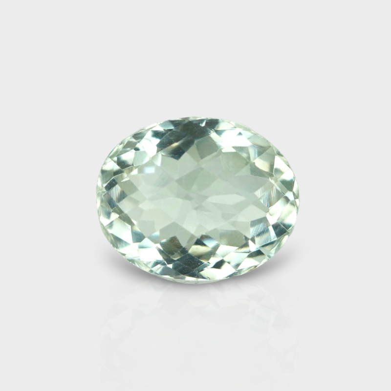 Green Amethyst 15.06x11.96mm Checkerboard Oval AAA Loose Gemstone - 182014