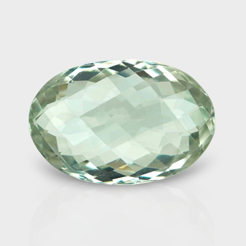 Green Amethyst 17.38x11.68mm Checkerboard Oval AAA Loose Gemstone - 182021