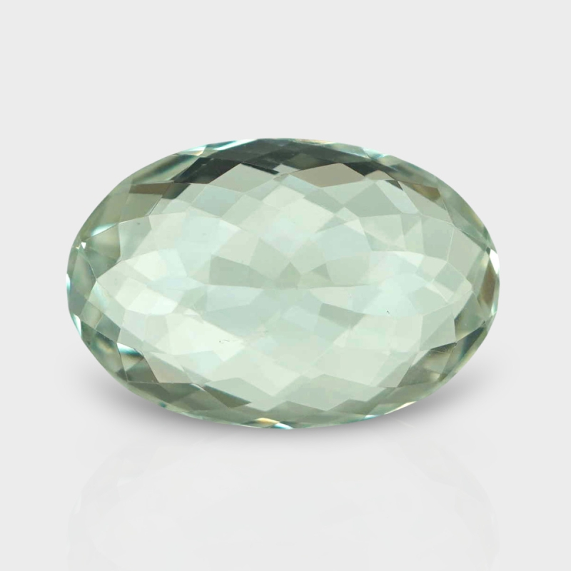 Green Amethyst 17.38x11.68mm Checkerboard Oval AAA Loose Gemstone - 182021