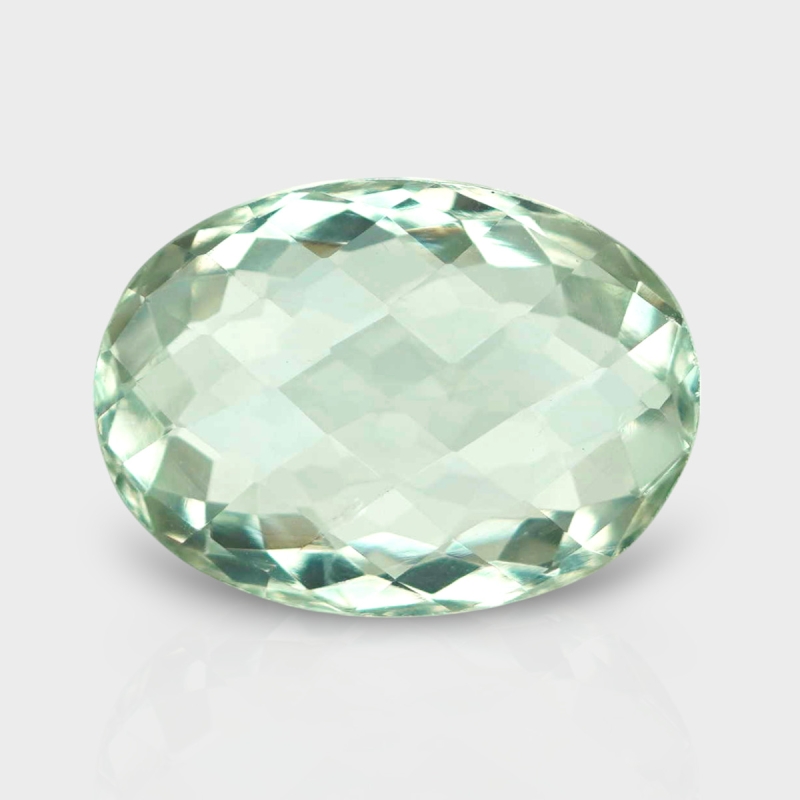 Green Amethyst 17.82x12.90mm Checkerboard Oval AAA Loose Gemstone - 182022