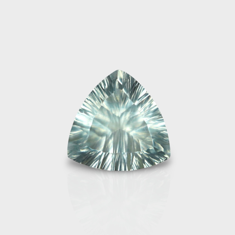 Green Amethyst 14mm Concave Cut Trillion AAA Loose Gemstone - 182034