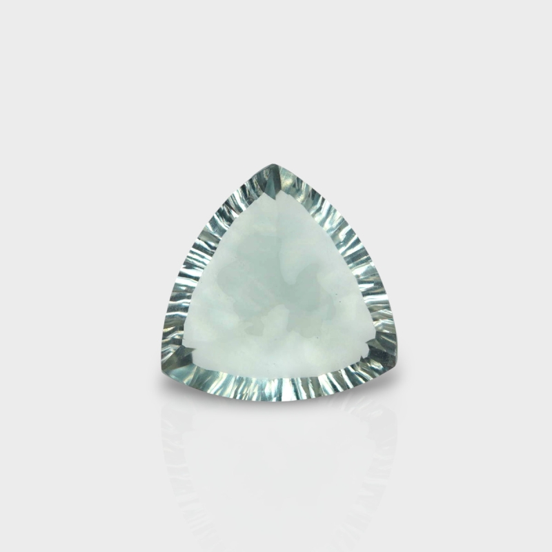 Green Amethyst 14mm Concave Cut Trillion AAA Loose Gemstone - 182034