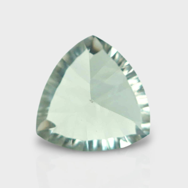 Green Amethyst 14mm Concave Cut Trillion AAA Loose Gemstone - 182035