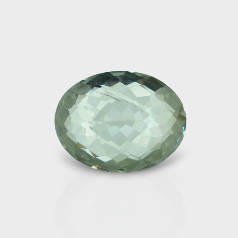 Green Amethyst 18.43x14.25mm Checkerboard Oval AA+ Loose Gemstone - 182049