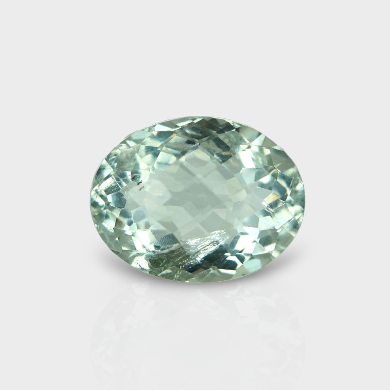 Green Amethyst 18.43x14.25mm Checkerboard Oval AA+ Loose Gemstone - 182049