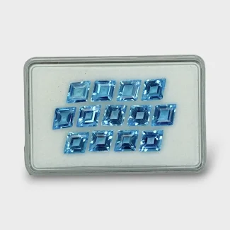 Swiss Blue Topaz 10x8mm Faceted Fan AAA Gemstones Parcel - 181909