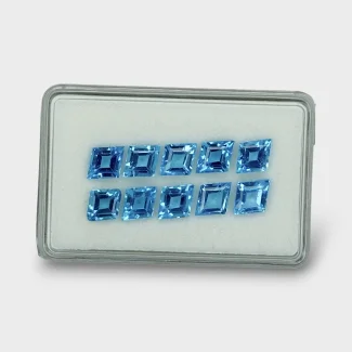 Swiss Blue Topaz 10x8mm Faceted Fan AAA Gemstones Parcel - 181910