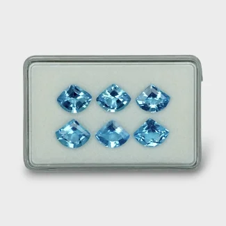 Swiss Blue Topaz 11x9mm Faceted Kite AAA Gemstones Parcel - 181911