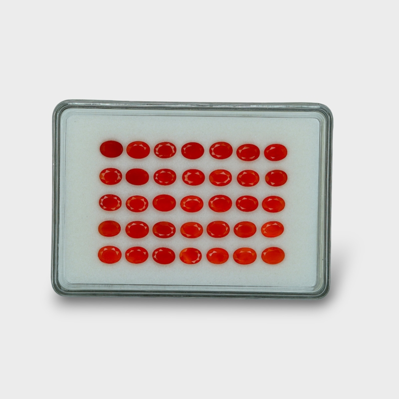 Carnelian 7x5mm Faceted Oval AAA Gemstones Parcel - 181775