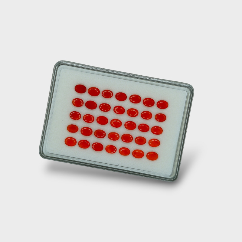 Carnelian 7x5mm Faceted Oval AAA Gemstones Parcel - 181775