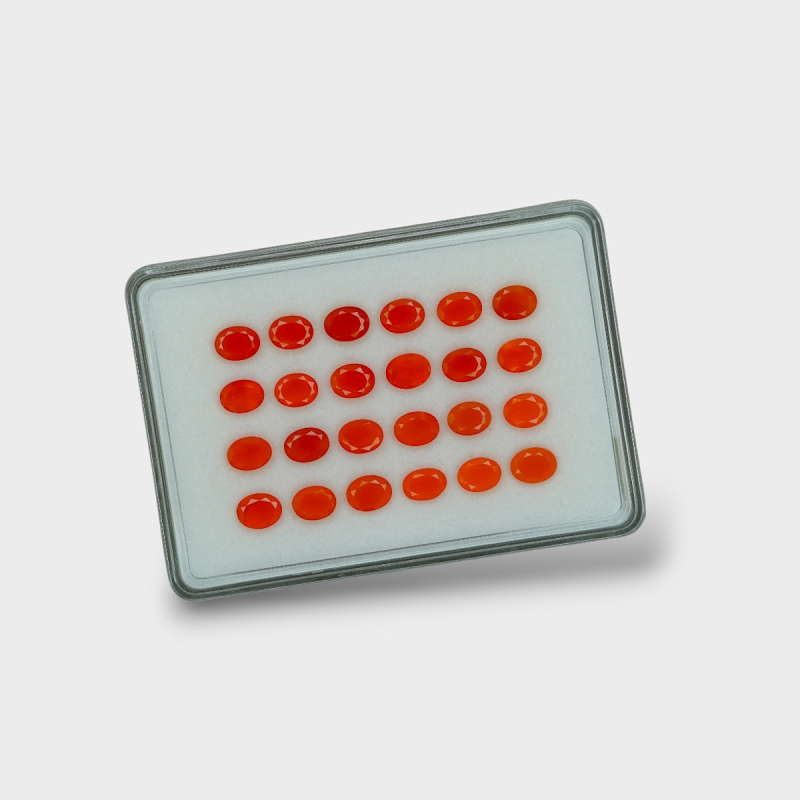 Carnelian 8x6mm Faceted Oval AAA Gemstones Parcel - 181776