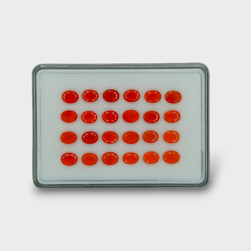 Carnelian 8x6mm Faceted Oval AAA Gemstones Parcel - 181776