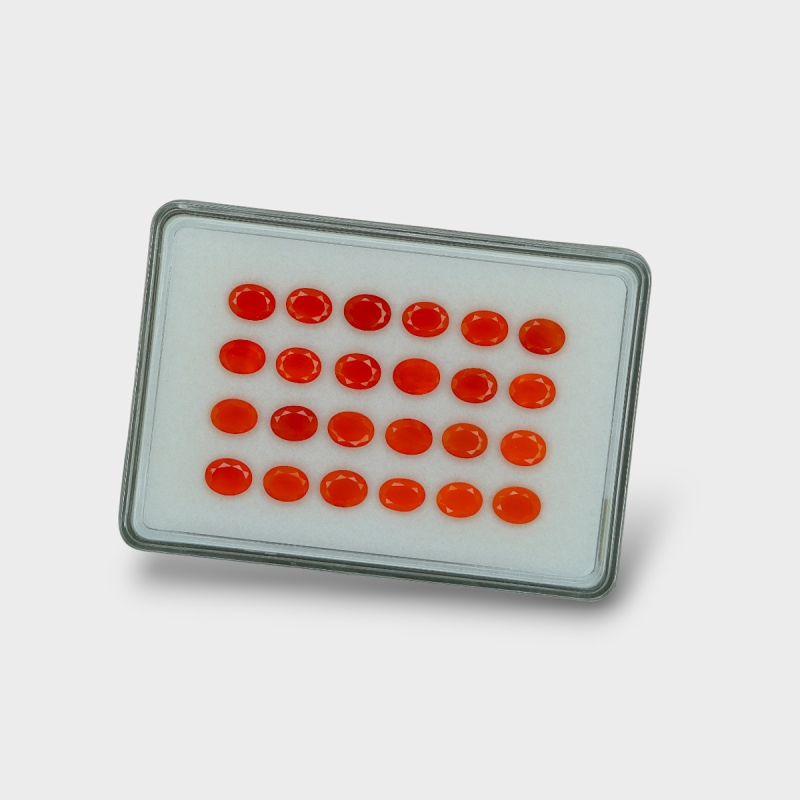 Carnelian 8x6mm Faceted Oval AAA Gemstones Parcel - 181776