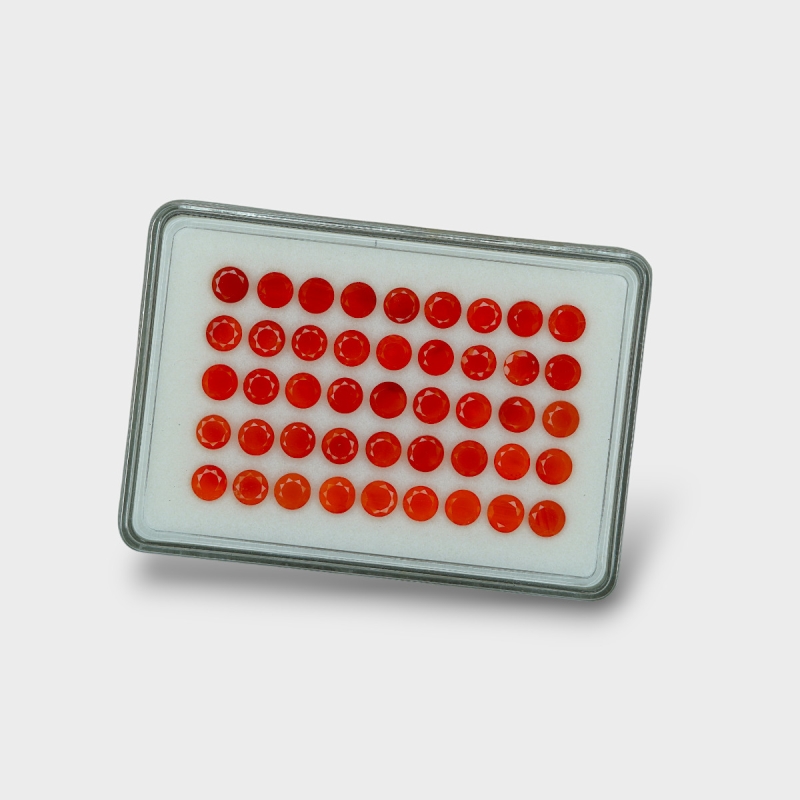 Carnelian 6mm Faceted Round AAA Gemstones Parcel - 181780