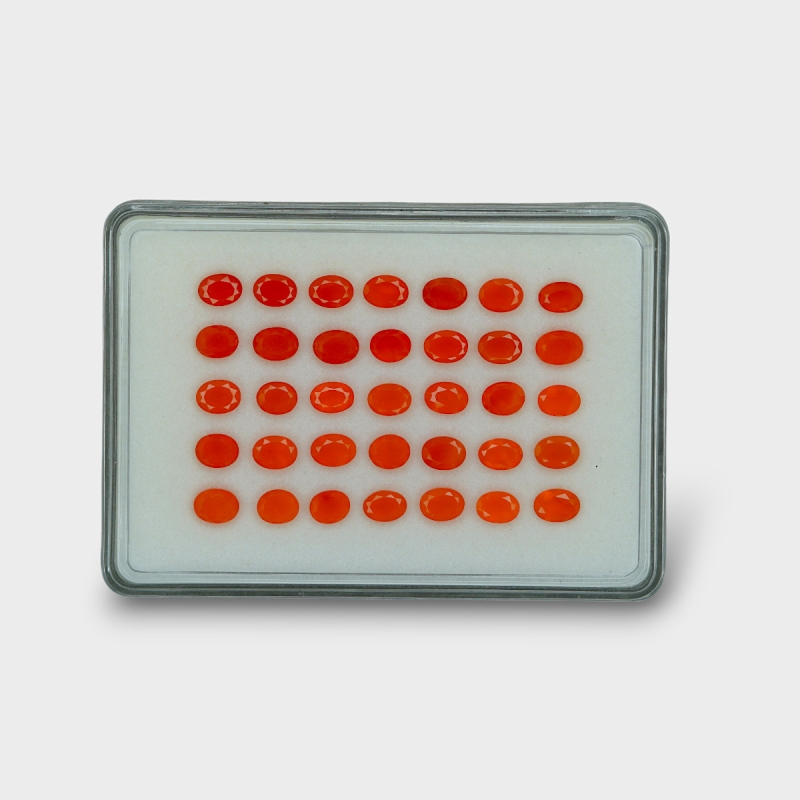 Carnelian 6x4mm Faceted Oval AAA Gemstones Parcel - 181781