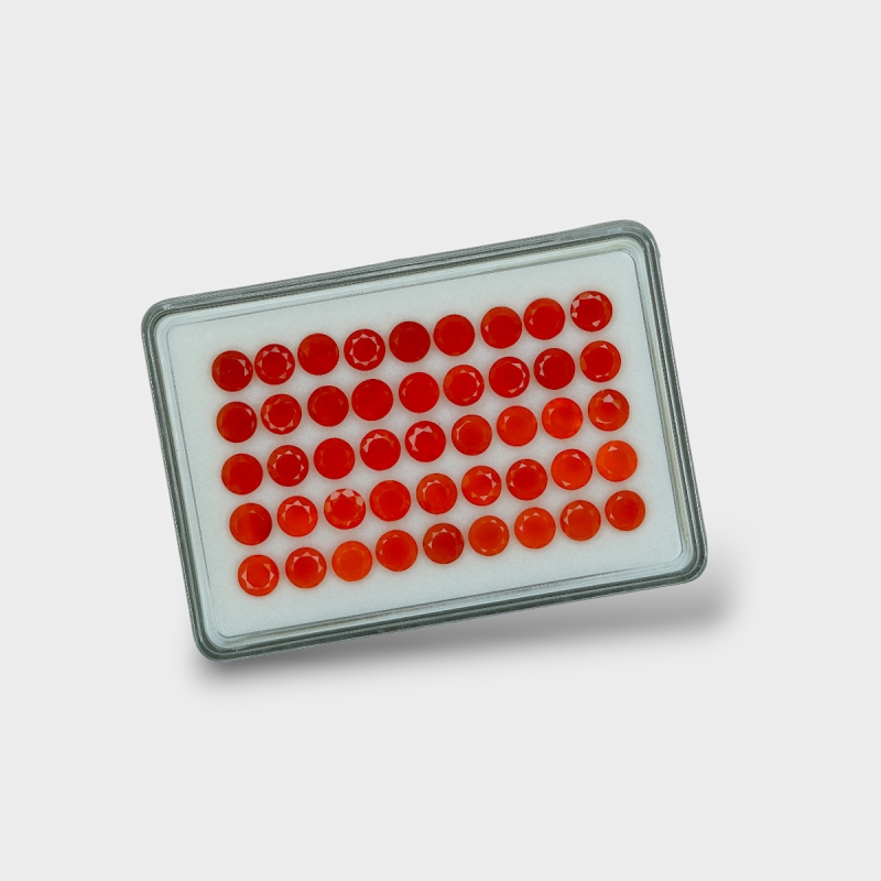 Carnelian 6.5mm Faceted Round AAA Gemstones Parcel - 181782