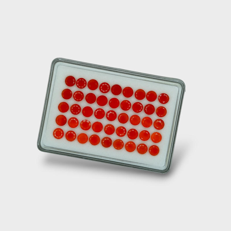 Carnelian 6.5mm Faceted Round AAA Gemstones Parcel - 181782