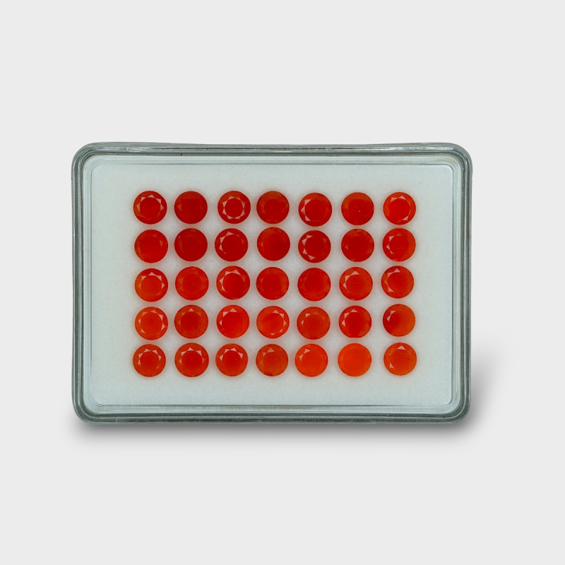 Carnelian 7mm Faceted Round AAA Gemstones Parcel - 181785