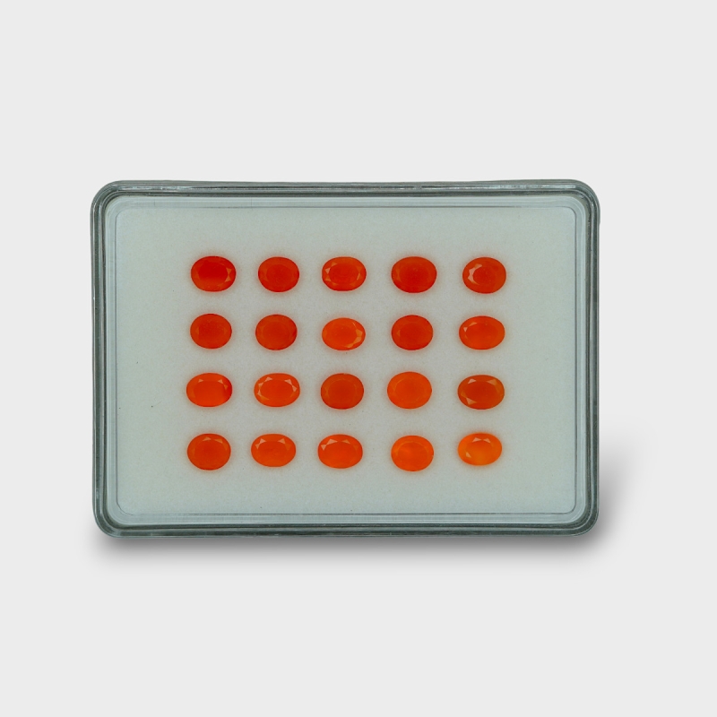 Carnelian 7x6mm Faceted Oval AAA Gemstones Parcel - 181786