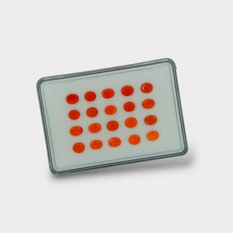 Carnelian 7x6mm Faceted Oval AAA Gemstones Parcel - 181786