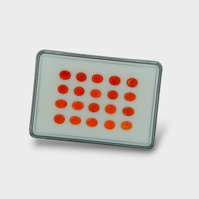 Carnelian 7x6mm Faceted Oval AAA Gemstones Parcel - 181786