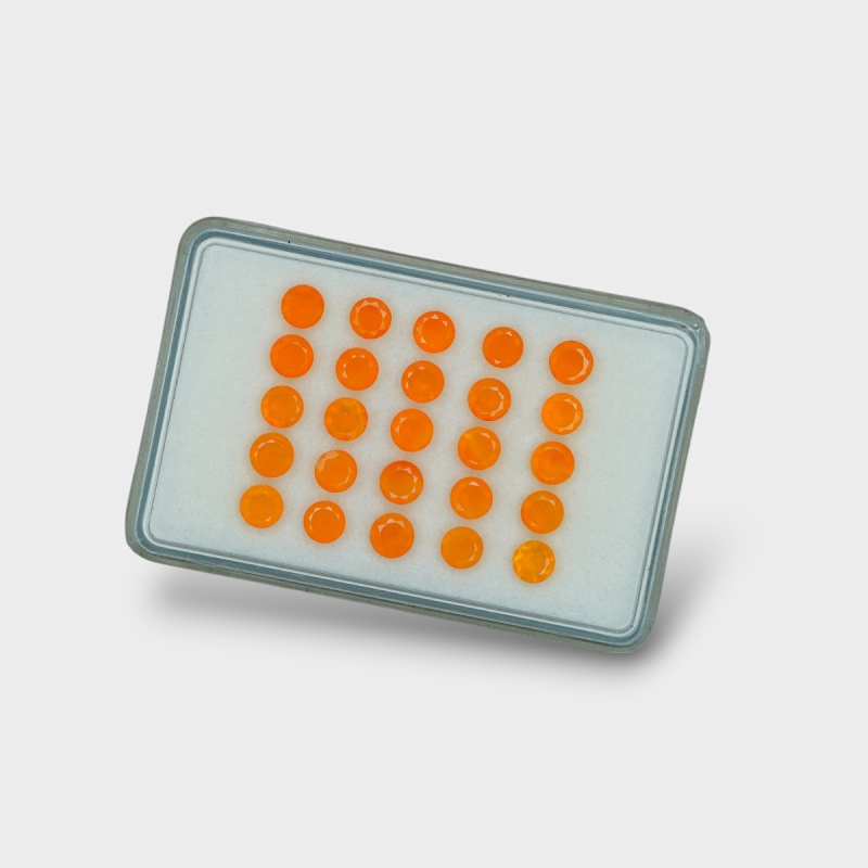 Carnelian 4.5mm Faceted Round AAA Gemstones Parcel - 181829