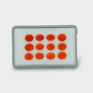 Carnelian 7x6mm Faceted Oval AAA Gemstones Parcel - 181830