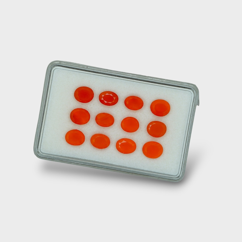 Carnelian 7x6mm Faceted Oval AAA Gemstones Parcel - 181830