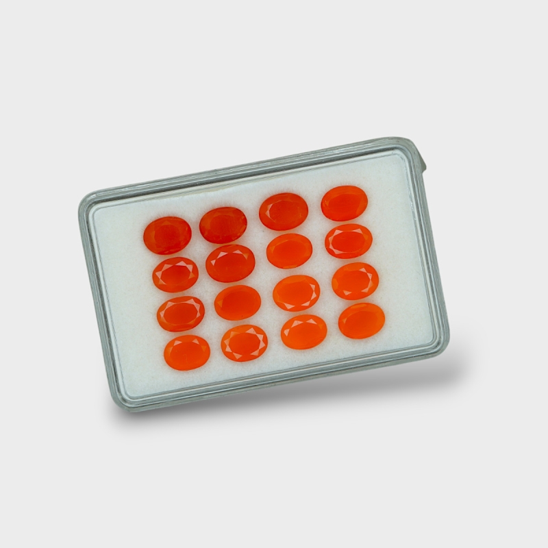 Carnelian 8x6mm Faceted Oval AAA Gemstones Parcel - 181832