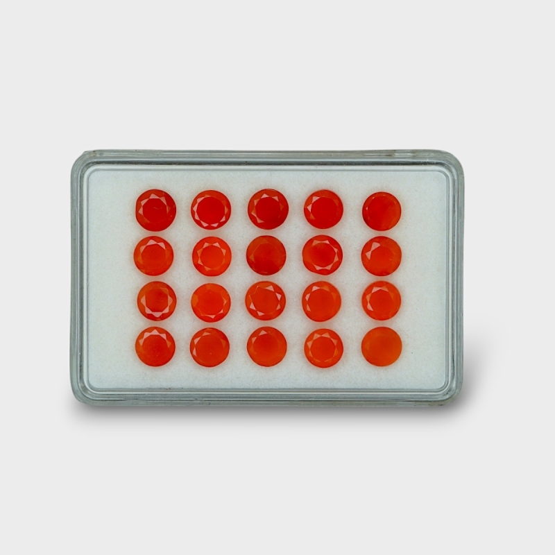 Carnelian 5.5mm Faceted Round AAA Gemstones Parcel - 181833